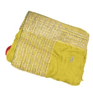 Lime Yellow Sequence Work Saree